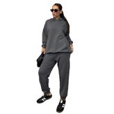 Madmext Mad Girls Füme Kapüşonlu Kadın Eşofman Takımı Mg1225,Gri S
