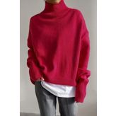 Madmext MG1252 Kadın Mad Girls Pembe Balıkçı Yaka Kazak