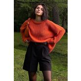 Madmext MG1264 Turuncu Bisiklet Yaka Basic Kazak