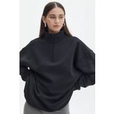 Madmext MG1933 Siyah Kadın Sweatshirt