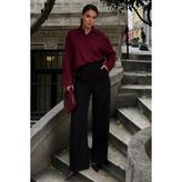 Madmext MG2797 Bordo Keten Kadın Gömlek