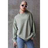 Madmext Mint Yeşili Basic Oversize Kadın Sweatshirt MG168610