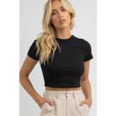 Madmext Siyah Basic Crop Kadın Tişört Mg1772