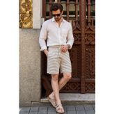Madmext Siyah Çizgili Regular Fit Erkek Şort E6563