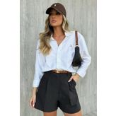 Madmext Siyah Pileli Kadın Şort Mg2518