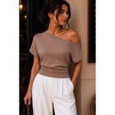 Madmext Vizon Düşük Omuz Triko Bluz MG2796