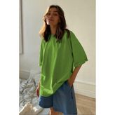 Madmext Yeşil Oversize Basic Kadın Tişört
