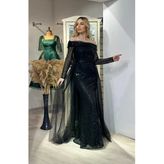 MADONNA YAKA SERPME BONCUK İŞLEMELİ BALIK ABİYE