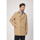 Madrid Erkek Bej Kruvaze Yaka Slim Fit Pamuk Karışımlı Trençkot - 52 - 02S-Bej