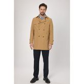 Madrid Erkek Camel Kruvaze Yaka Slim Fit Pamuk Karışımlı Trençkot - 48