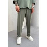 MADZEYMODA Erkek Oyaho Kumaş Yeşil Baggy Kalıp Jogger Pantolon KE-7012