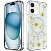 Magicool Iphone 12 Kılıf Daisy Simli Magsafe Kapak - Gümüş - Renkli