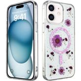 Magicool Iphone 12 Kılıf Daisy Simli Magsafe Kapak - Mor - Renkli