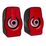 Magicvoice MV-4941 2.0 Multimedia RGB Işıklı 3W Siyah Kırmızı 2 USB Hoparlör