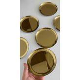 MAHUR HOME ÇELİK GOLD RENK 6 ADET DÜZ MİNİ ÇEREZLİK PASTA TATLI TABAĞI 12 CM