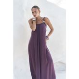 MAI STUDIOS CO. Kasteli Boncuk Detay Bordo Elbise