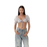 MAI STUDIOS CO. Lisa Puantiyeli Crop Bluz, 3086