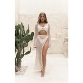 MAI STUDIOS CO. Rubina Bej Triko Crop-Etek Takım