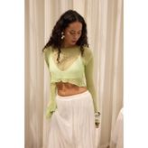 MAI STUDIOS CO. Yenka Basic İnce Yeşil Triko Crop