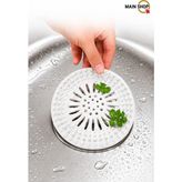 MAİN SHOP Süzgeçli Lavabo Banyo Küvet Tıkacı, Yuvarlak Evye Küvet Banyo Gider Kapağı Beyaz Renk M-140