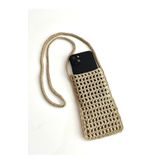 MAJHİ File Telefon Çantası Küçük Örgü Hasır Telefon Çantası