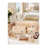MAKE BAG BEJ PELUŞ 3'LÜ SET MAKYAJ ÇANTASI