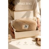 MAKE BAG VİZON PELUŞ MAKYAJ ÇANTASI