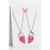 MakeWell Hello Kitty Best Friends Kalp Kolye 2’li Arkadaş Kolyesi, Sevimli Çocuk Kolyesi Kalp BFF Kolye Seti
