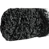 Makrome Ipi 3mm Polyester Siyah Gümüş Simli