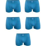 Malabadi Erkek Mavi 5 Li Pamuk Elastan Boxer 5M074