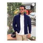 manch collection Kalın Fitilli Örme Basic Hırka Lacivert 2854