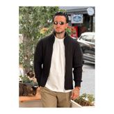 manch collection Kalın Fitilli Örme Basic Hırka Siyah 2854