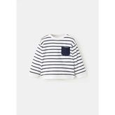 MANGO Baby Çizgili koton sweatshirt - Lacivert