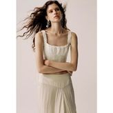 Mango Dantel Detaylı Asimetrik Etek - Ekru