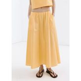 Mango Evaze Pamuklu Etek - Limon Sarısı - 3XL