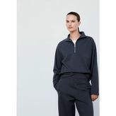 Mango Fermuarlı Boğazlı Sweatshirt - Mavi
