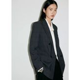 Mango Kareli Çift Düğmeli Blazer Ceket - Gri