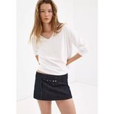 Mango Kemerli Denim Pantolon Etek - Mavi - S