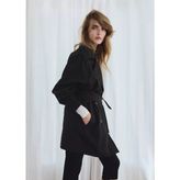 Mango Kemerli Midi Trençkot - Siyah
