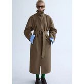 Mango Kemerli Oversize Trençkot - Haki