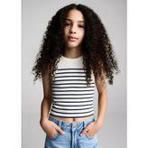 MANGO Kids Çizgili bluz - Beyaz