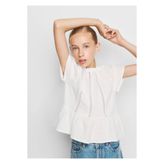 MANGO Kids Pamuklu dantel detaylı bluz