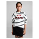 MANGO Kids Yazılı çizgili sweatshirt