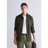 MANGO Man Non-iron comfort stretch pamuklu gömlek - Haki