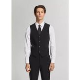 MANGO Man Paris slim fit kumaş yelek - Siyah - 52
