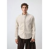 MANGO Man Regular fit mikrofitilli kadife gömlek - XL - Bej