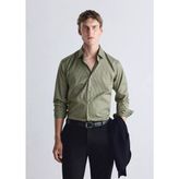 MANGO Man Slim fit comfort stretch non-iron gömlek - Haki