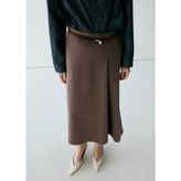 Mango Midi Godeli Etek - Kahverengi - XS