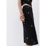 Mango Payetli Midi Triko Etek - XL - Siyah