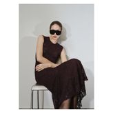 MANGO Woman Asimetrik dantel elbise